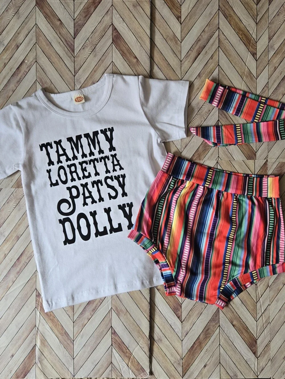 Toddler Girl Serape Bloomers & Headband Set Classic Country Music Icons Outfit